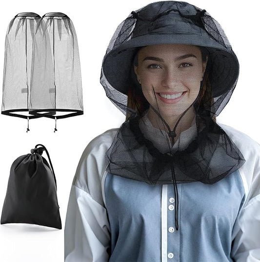 Mosquito Head Net Hat, Protects Face and Neck from Mosquito Bites for Camping, Fishing, Gardening, Apiculturist
