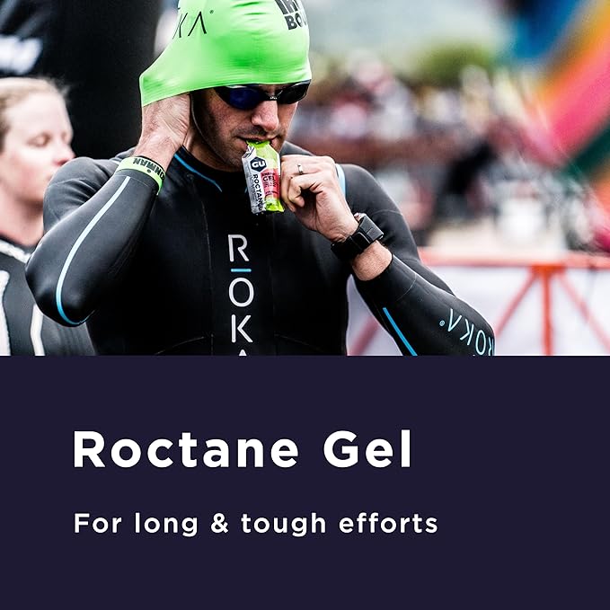 GU Energy Roctane Ultra Endurance Energy Gel, Vegan, Gluten-Free, Kosher, and Dairy-Free On-The-Go Sports Nutrition for Running, Biking, Hiking or Skiing, Assorted Flavors,24-Count