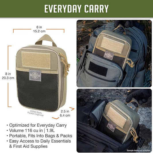 MAXPEDITION Beefy Pocket Organizer, Compact, MOLLE-Compatible, 1000D Nylon Tactical Pouch, Everyday Carry Tool and Gear Storage for Outdoor, Tactical, Survival, 0266