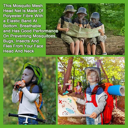 HESTYA 4 Pack Mosquito Net Mesh for Head Face Neck Fly Netting Hood from Bugs Gnats No See Net with Carry Bags for Outdoor