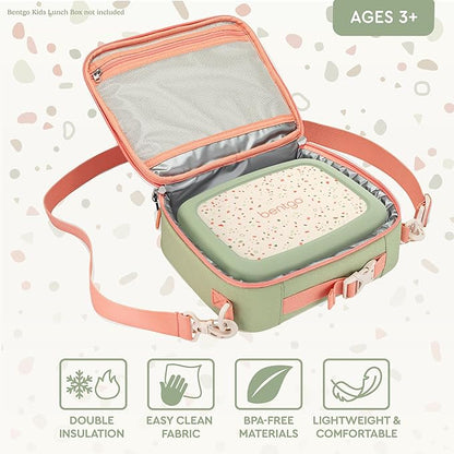 Bentgo Kids Lunch Bag (Whimsy & Wonder Collection) - Durable, Double-Insulated Lunch Bag for Kids 3+; Holds Lunch Box/Water Bottle/Snacks; Water-Resistant Fabric & Zip Pockets (Geo Speckle)