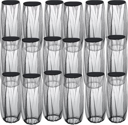 Sintege 18 Pcs Mosquito Head Net Black Mosquito Mesh Net Face Neck Fly Netting Hood Protecting Net Cover Wearable Mosquito Face Net for Bugs Insect Mosquito Net Hat for Outdoor Hiking Camping Walking