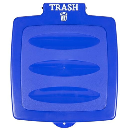 Wakeman Portable Trash Bag Holder - Collapsible Garbage Bin for Parties and Camping - 13-Gallon Plastic Can for Indoor and Outdoor Use (Blue/Black)