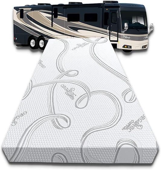 FoamRush 6-Inch Bunk (36" x 72") High Density Foam RV Mattress Replacement with Cotton Cover, Medium Firm, Pressure Relief, Travel Camper Trailer Truck, Made in USA, CertiPUR-US Certified