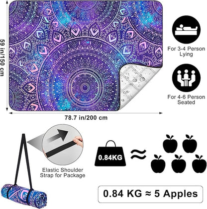 ICOSY Picnic Blankets Beach Blanket, Waterproof Outdoor Blanket Sandproof Picnic Camping Mat Camping Essentials 78" x 59"