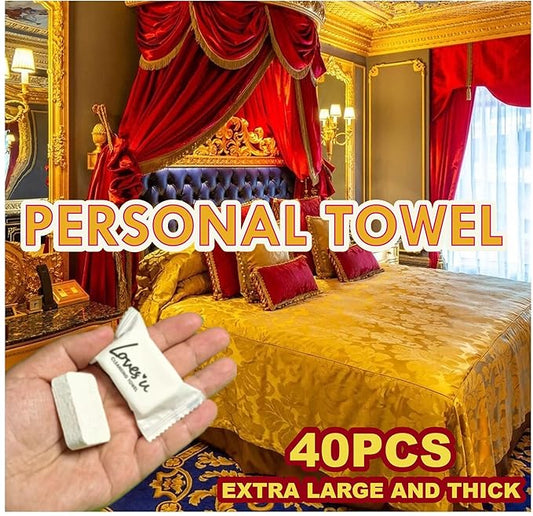 Premium Disposable Washcloths for travel, 40pcs Portable Disposable Pure Cotton Compressed Towels for Face Hand Washing, Thick Large, Reusable Compact, for traveling Camping, Hiking, Backpacking