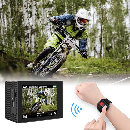AKASO EK7000 Pro 4K30 Action Camera with Touch Screen EIS 131FT Waterproof Underwater Camera 5X Zoom Remote Control with Waterproof Floating Hand Grip Bundle and Carrying Case Accessories Kit Bundle