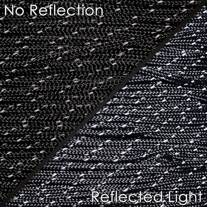West Coast Paracord – 95 Tensile Strength - 1 Strand Reflective Paracord (10 Feet, Black)