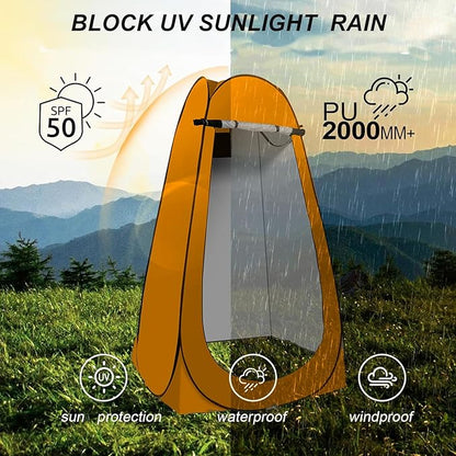 Portable Camping Toilet with Pop-Up Privacy Tent,Outdoor Portable Folding Toilet Potty for Adults,Outdoor Camping Shower Tents Changing Room Emergency Toilet Tent Kit with Carry Bag