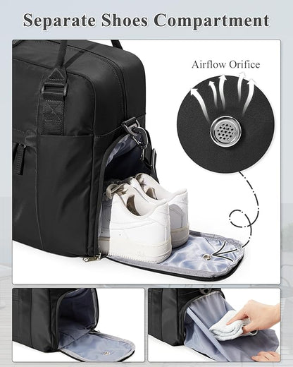 Gym Bag Womens,Travel Duffel Carry on Bag Sport Tote Bag Weekend Overnight Bag