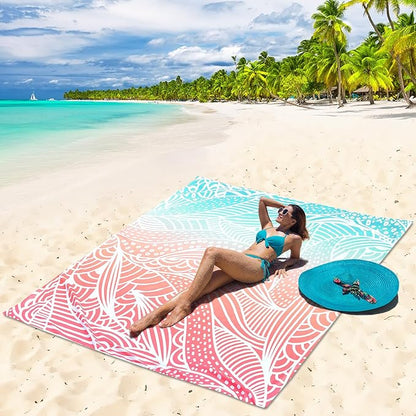 AISPARKY Beach Blanket Waterproof Sandproof Quick Drying Beach Mat Extra Large Outdoor Picnic Blanket for Travel Camping Hiking
