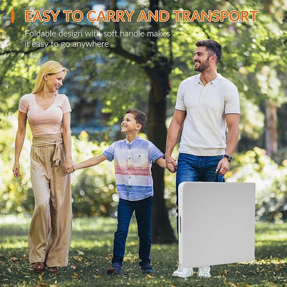 Folding Table, 4 Feet Heavy Duty Fold-in-Half Utility Table Indoor Outdoor for Camping, Picnic, Party