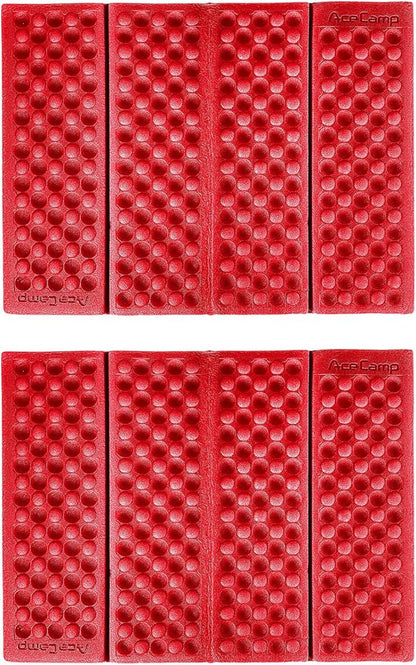 AceCamp 3940 Portable Lightweight Mini Waterproof Folding Mat, Foam Sitting Pad for Outdoor Activities, Foldable Kneeling and Seat Cushion for Comfort, Red