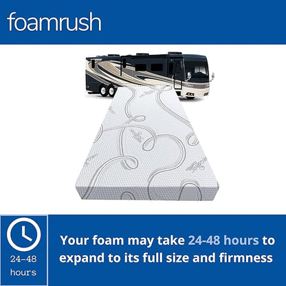 FoamRush 6-Inch Truck (36" x 76") Medium Firm High Density Foam RV Mattress Replacement with Cotton Cover,Pressure Relief, Travel Camper Trailer Truck, Made in USA, CertiPUR-US Certified