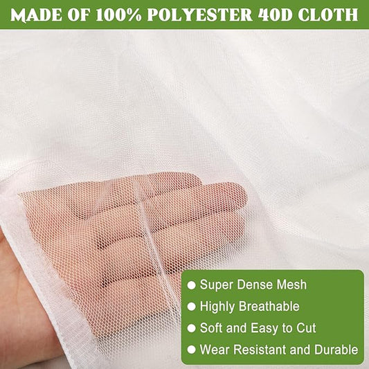 Unves 2 Pcs Mosquito Netting for Patio, 13 x 10 Ft Garden Netting Mesh, Insect Pest Barrier Bird Netting for Garden Protect Vegetables and Fruits from Birds