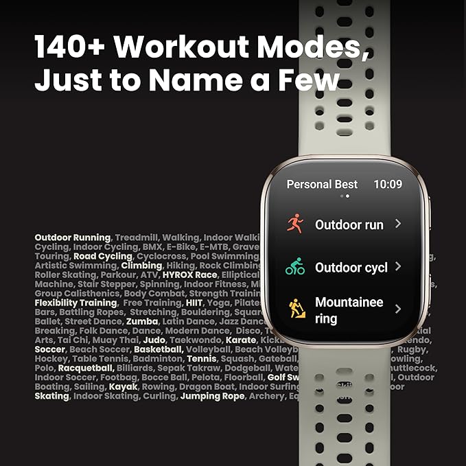 Amazfit Bip 6 Smart Watch 46mm, 14 Day Battery, 1.97" AMOLED Display, GPS & Free Maps, AI, Bluetooth Call & Text, Health, Fitness & Sleep Tracker, 140+ Workout Modes, 5 ATM Water-Resistance, Charcoal