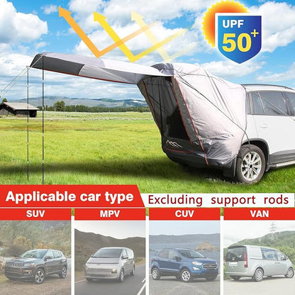 DLUCKY SUV Trunk Tents,SUV Waterproof 3500MM UPF 50+,car Camping Essentials,car Tent Rainproof, Sun Protection Sunshade, and Mesh Transparent Mosquito net