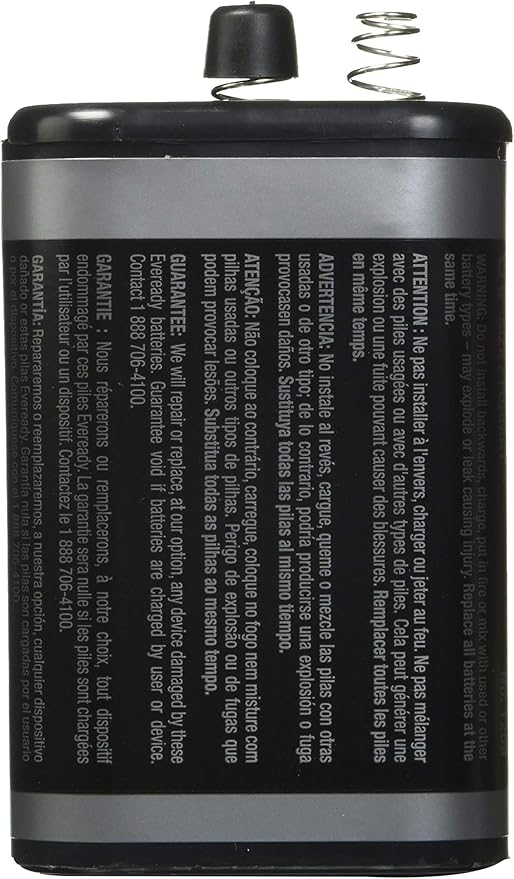 Eveready 6V Battery, Super Heavy Duty 6 Volt Battery, 1 Count (Pack of 4)