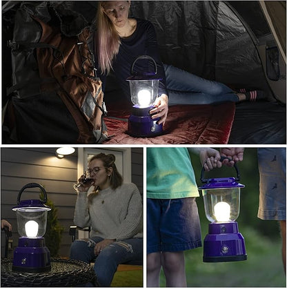 Enbrighten LED Large Camping Lantern, Battery Powered, USB Charging, 800 Lumens, 200 Hour Runtime, Carabiner Handle, Hiking Gear, Emergency Light, Blackout, Storm, Hurricane