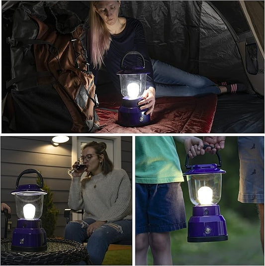 Enbrighten LED Large Camping Lantern, Battery Powered, USB Charging, 800 Lumens, 200 Hour Runtime, Carabiner Handle, Hiking Gear, Emergency Light, Blackout, Storm, Hurricane