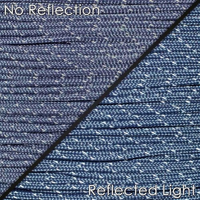 West Coast Paracord – 95 Tensile Strength - 1 Strand Reflective Paracord (10 Feet, Navy Blue)