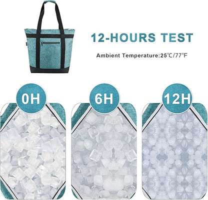 BeeGreen Insulated Cooler Bag Leakproof Freezer Shopping Tote for Groceries Thermal Food Delivery Bag