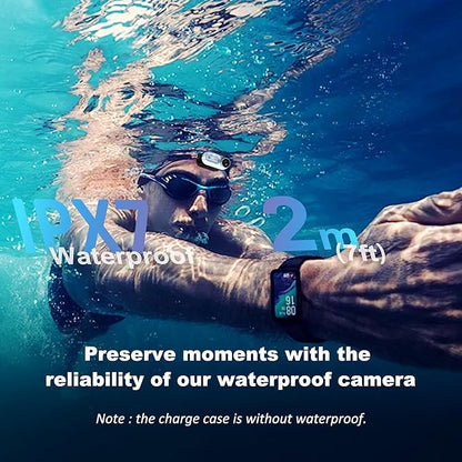 Mini Body Camera Action Cam with Auido & Video Recording - 64G IPX7 Waterproof Thumb Size Hands Free Body Worn Cameras - Wearable Portable Camcorder for Work Travel Pet Walk Vlog(White)