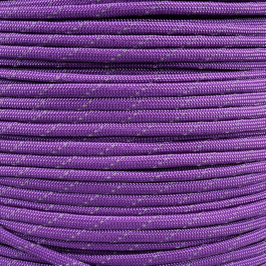 Reflective 550lb Paracord – 7 Strand Type III Nylon Parachute Cord for Hiking, Camping, and Fishing – 30+ Colors and 6 Length Options