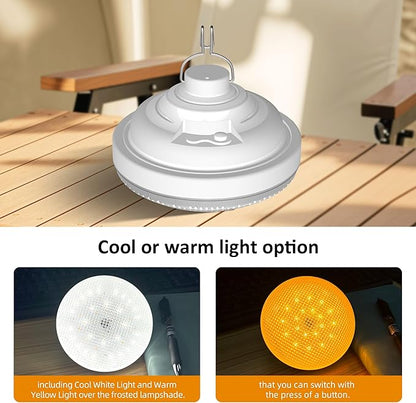 Rechargeable Camping Light 5200mAh Camping Lights and Lanterns Rechar Tent Light Night Market Lights for Tent,White
