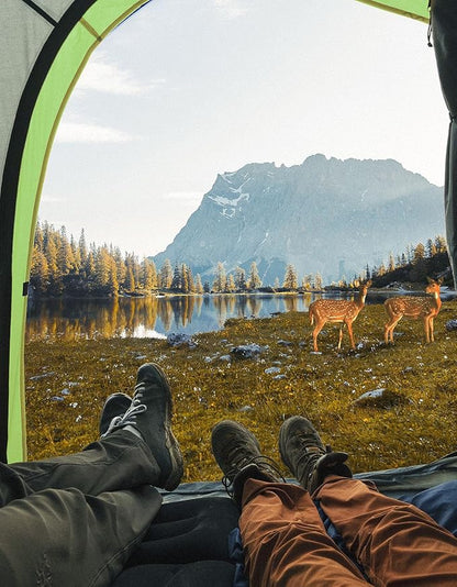JOYTUTUS Pickup Truck Tent 5ft 2.0, Waterproof PU2000mm Double Layer for 2 Person, Portable Truck Bed Tent with Rainfly, Green, Aluminum Pole