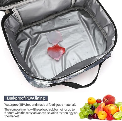rickyh style Lunch Box with Padded Liner, Spacious Insulated Lunch Bag Durable Thermal Lunch Cooler Pack with Strap for Boys Girls Adults School Sports Beach Picnic Work Camp,2 Pocket(LBMOSE)