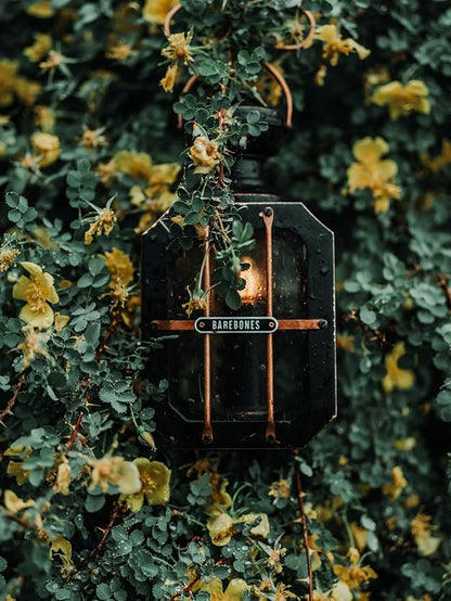 Barebones Box Candle Lantern – Vintage Steel & Glass Lantern for Indoor & Outdoor Use – Magnetic Doors, Hanging Handle & Replaceable Windows for Patio, Garden & Home Ambiance (Candle Not Included)