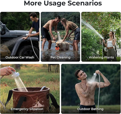 FLEXTAILGEAR MAX Shower Portable Shower for Camping, Rechargeable Outdoor Camping Shower, Portable Shower Pump with USB-C,Shower Pump for Hiking, Car wash, Pet Cleaning, Beach Vacations