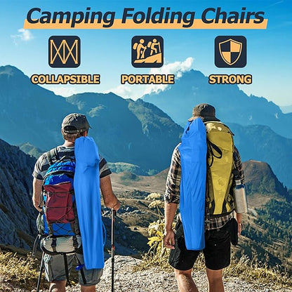 Joyfair Portable Camping Chair, Outdoor Lawn Folding Chairs for Adults, Heavy Duty Large Foldable Chairs for Beach, Fishing, Tailgating Outdoor Sport, 2 Cup Holders & Carry Bag