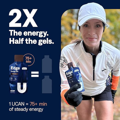 UCAN Edge Energy Gel Shots, Chocolate (12, 2 Ounce Packets) for Running, Training, Workouts, Fitness, Cycling, Crossfit | Sugar-Free, Vegan, & Keto Friendly Energy