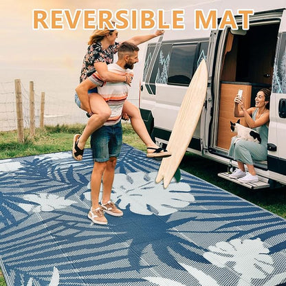 Homcomoda Outdoor Rugs 6’x9’ Waterproof Reversible Patio Rugs Outdoor Clearance Lightweight Outdoor Rugs Portable RV Camping Mats for Tents Deck Porch BBQ Beach Backyard