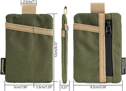 VIPERADE VE29 EDC Pouch Organizer With 3 Slots and Zipper Pocket for Everyday Carry Gears (Green/Tan)