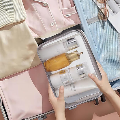 Tbestmax 10 Pack Clear Cosmetic Bags Makeup Bags Portable Waterproof TSA Approved Travel Toiletry Bags Organizer