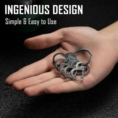 KeyUnity Stainless Steel Carabiner Mini Clips, Key Holder Organizer Keychain for Keys, Flashlight, Folding Knife & Whistles