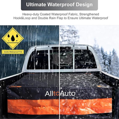 Truck Bed Cargo Bag Plus, 35 Cubic Feet (58''x48''x22''), 100% Waterproof 600D Heavy Duty, Fits Any Truck, Simple and Convenient for Installation