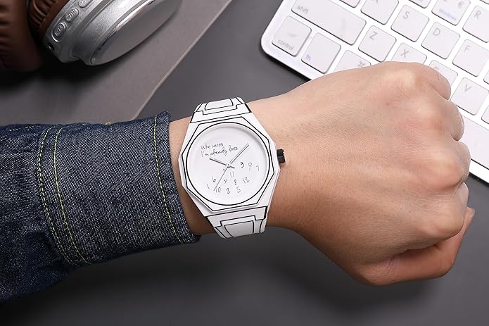 GORBEN Creative Sketch Watch Sports Fashion Quartz Minimalist Black and White Anime Series Watch