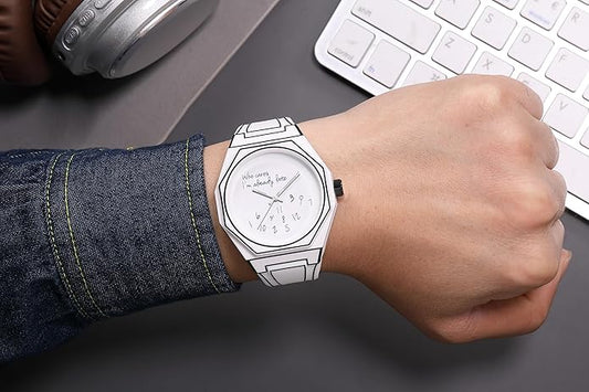 GORBEN Creative Sketch Watch Sports Fashion Quartz Minimalist Black and White Anime Series Watch