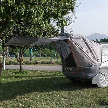DLUCKY SUV Trunk Tents,SUV Waterproof 3500MM UPF 50+,car Camping Essentials,car Tent Rainproof, Sun Protection Sunshade, and Mesh Transparent Mosquito net