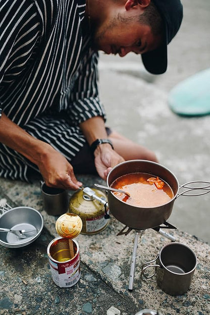 Snow Peak Multi Compact Cook Set, Japanese Titanium, Ultralight and Compact for Camping and Backpacking, Made in Japan, Lifetime Product Guarantee