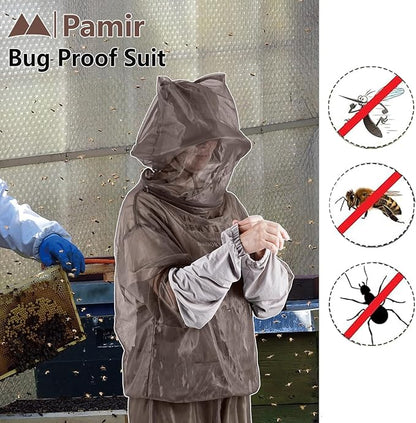 Mosquito Net Suit-Jacket Hood& Pants, Light-Weight& Breathable Mesh Clothing for Men& Women, Ideal for Fishing, Hiking.