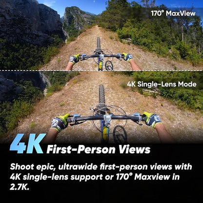 Insta360 X3 Selfie Stick Kit - 360 Action Camera with 5.7K 360 Active HDR Video, 4K Single-Lens Camera, Waterproof, FlowState Stabilization, 2.29" Touchscreen, AI Editing, Motorcycle, Wintersports