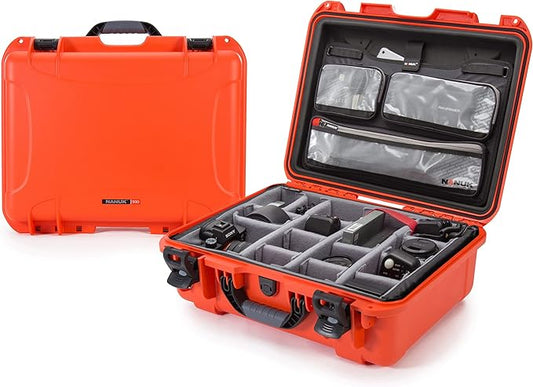Nanuk 930 Waterproof Hard Case with Lid Organizer and Padded Divider - Orange (930-6003)