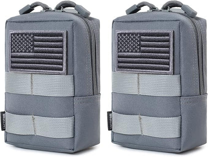 2 Pack Molle Pouches - Tactical Compact Water-Resistant EDC Pouch