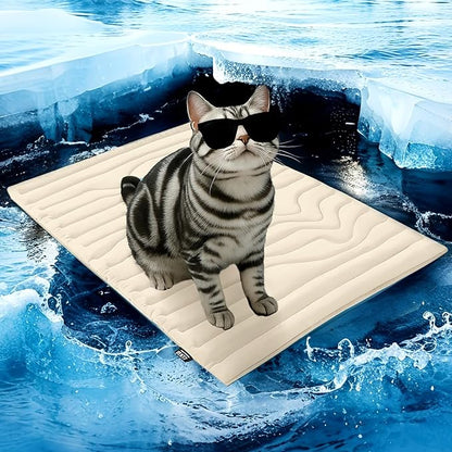 ZonLi Dog Cooling Mat, 20" x 16"Small, Reversible Cooling Pad for Cats & Rabbits (Cool & Warm), Durable & Machine Washable, Pet Mat for Crate, Kennel, Bed, Sofa, Glacier Pink