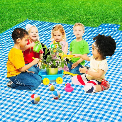 ZHUYNXIR Extra Large Picnic Blanket, 87x87 inch Waterproof Picnic Blanket, Gingham Picnic Mat for Beach, Camping Grass Picnic Blankets.